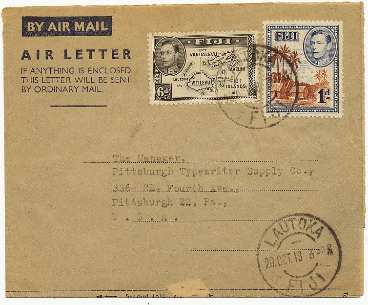 Aerogrammes & Airletters Philatelic Archeology Fiji UK Aerogramme Form