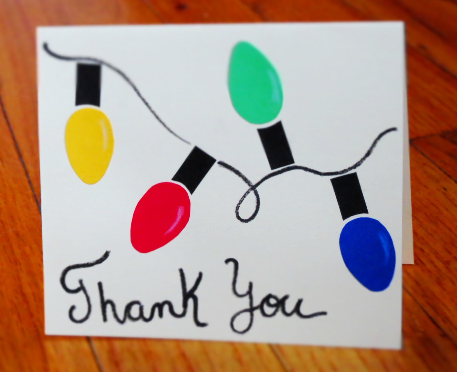 Beeaba Thank You Card Christmas Lights