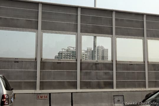 Motorway bridge with opening windows photograph