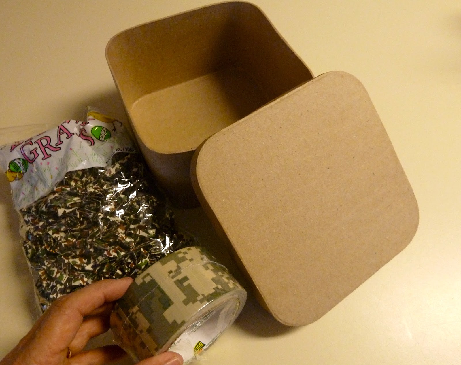 Make it easy crafts Duct tape Camo Easter (basket) box