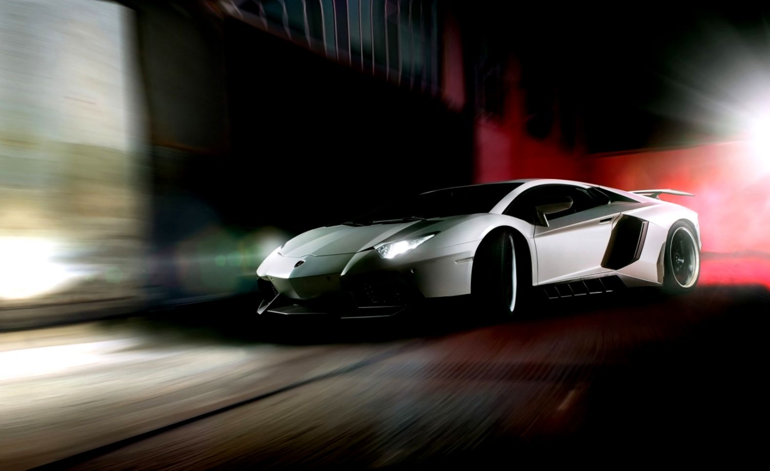 Lamborghini Car Tunnel Lights Hd Wallpaper