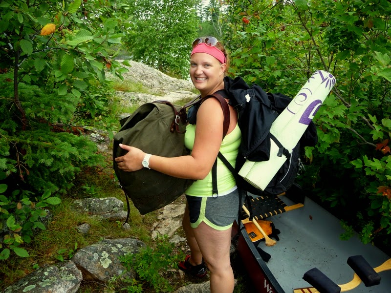 double-packing on a portage in the BWCAW