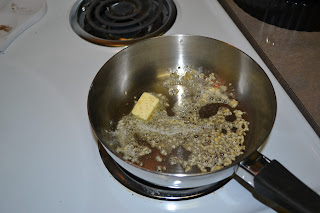 butter melting with onion butter melting with onion in skillet |Cordier Crawfish Mac Recipe