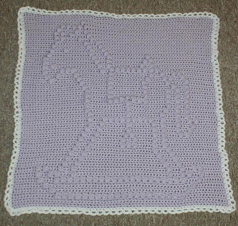 Karens Crocheted Garden of Colors Preemie Rocking Horse Blanket