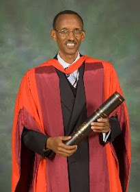 The dictator and war criminal Paul  Kagame at the University of Glasgow