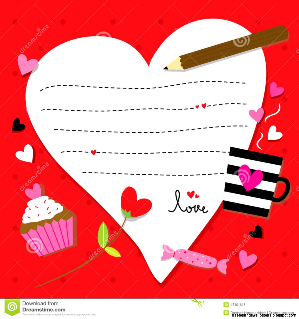 Valentine Sent You With Love Paper Heart Cute Cartoon Vector Stock Valentine Sent You With Love Paper Heart Cute Cartoon Vector Stock