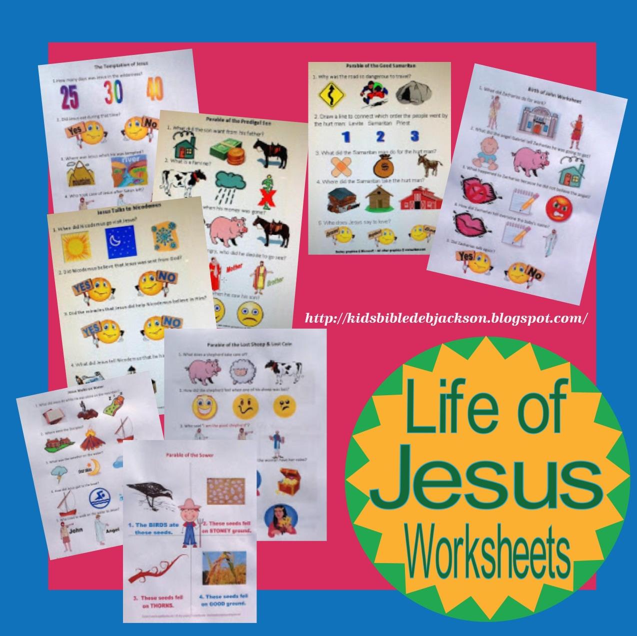 Bible Fun For Kids: Life of Jesus Worksheets