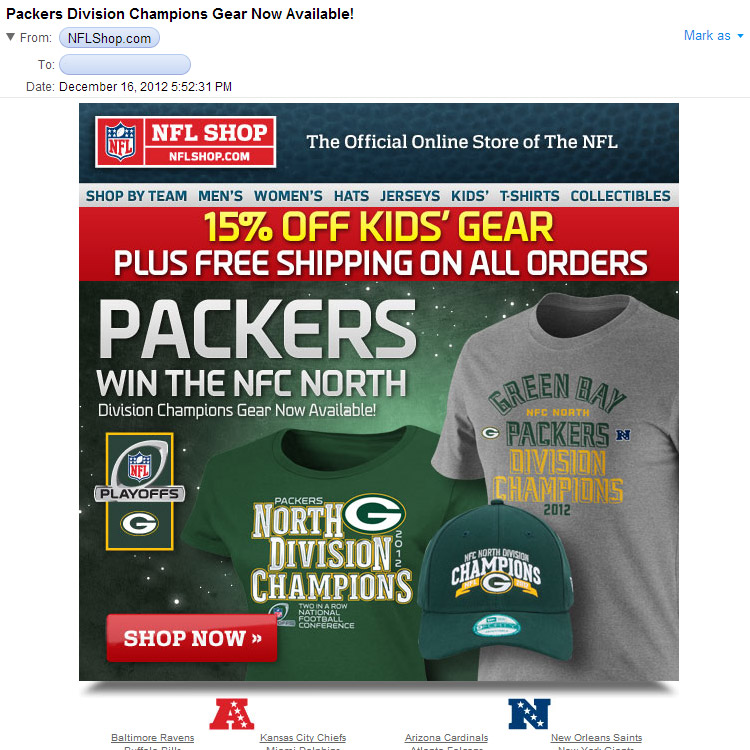 The Wearing Of the Green (and Gold): NFC North Champions! Now Buy