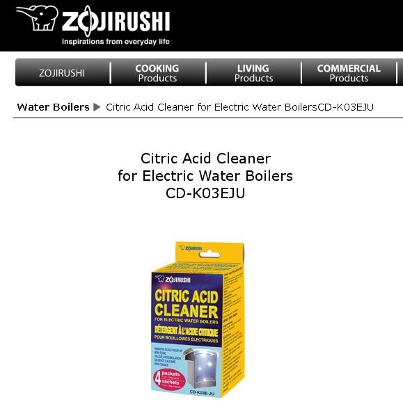 Citric Acid Cleaner for Electric Water Boilers CD-K03EJU