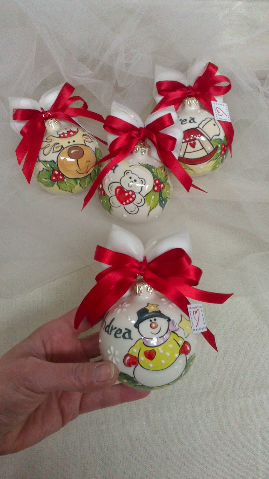 Ceramica Come Mestiere Palline Di Natale Come Bomboniera Per Il Battesimo