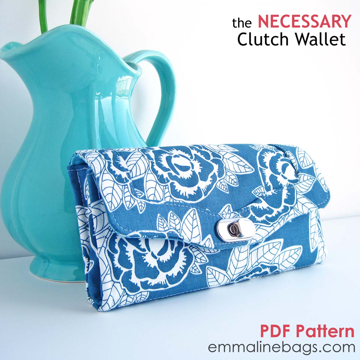 Twist lock wallet PDF sewing pattern in 3 sizes. Purse Pattern