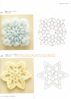 Flores em crochet com gráficos