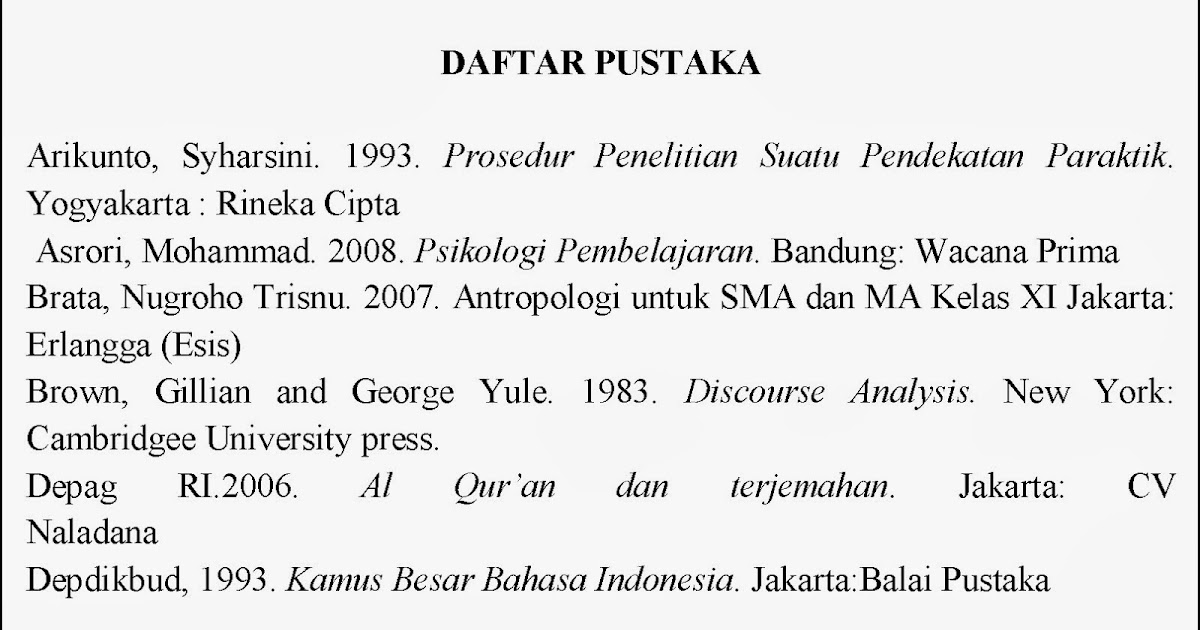 Facebloog CONTOH DAFTAR PUSTAKA