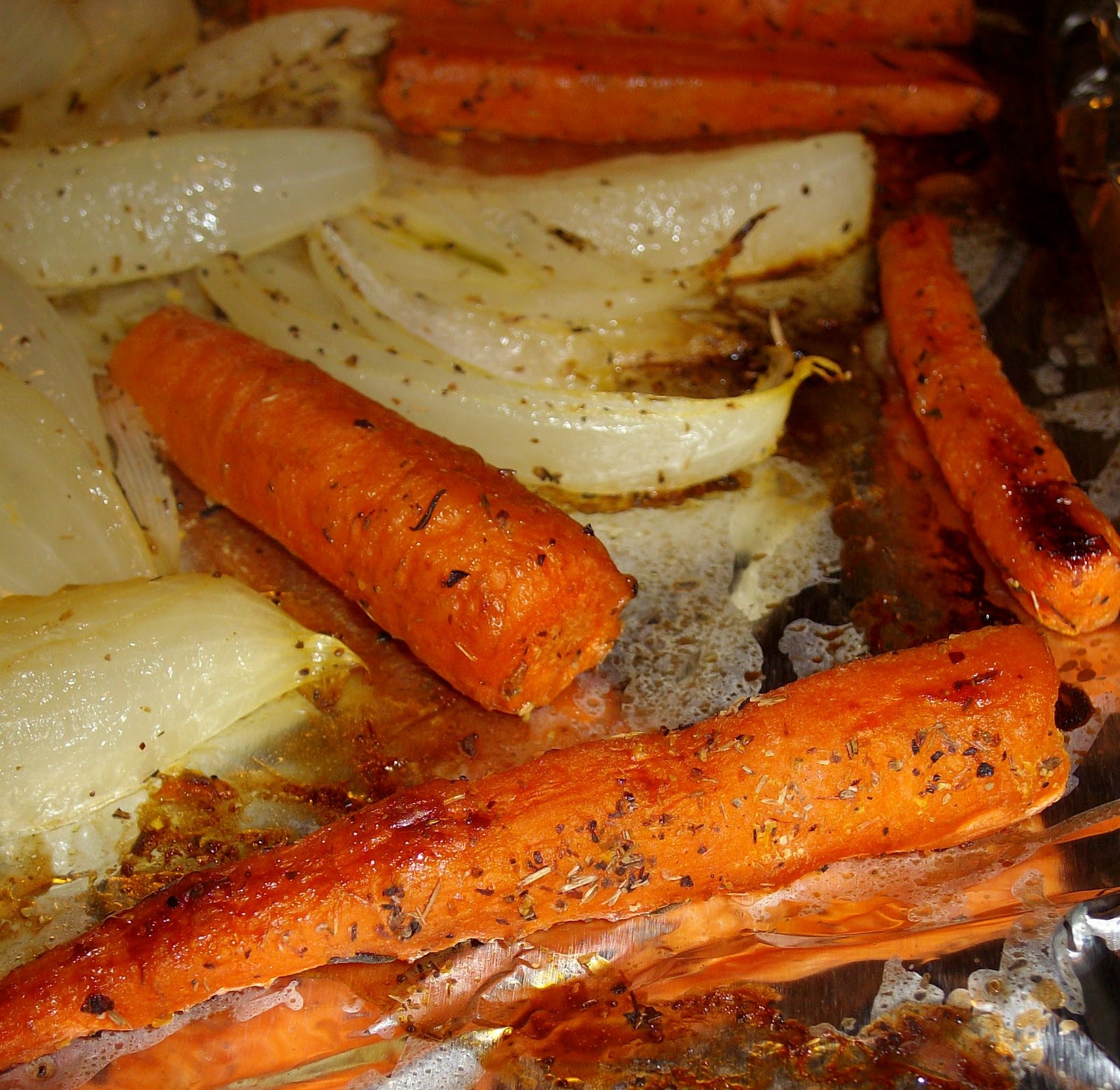 The Foodie RD Roasted Carrots with Onion and Thyme