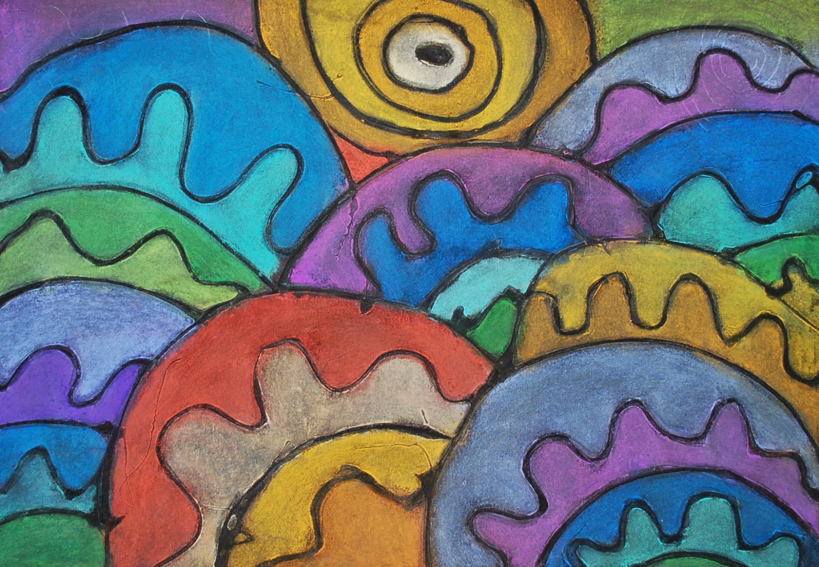 Kids Artists: Landscape with chalk pastels