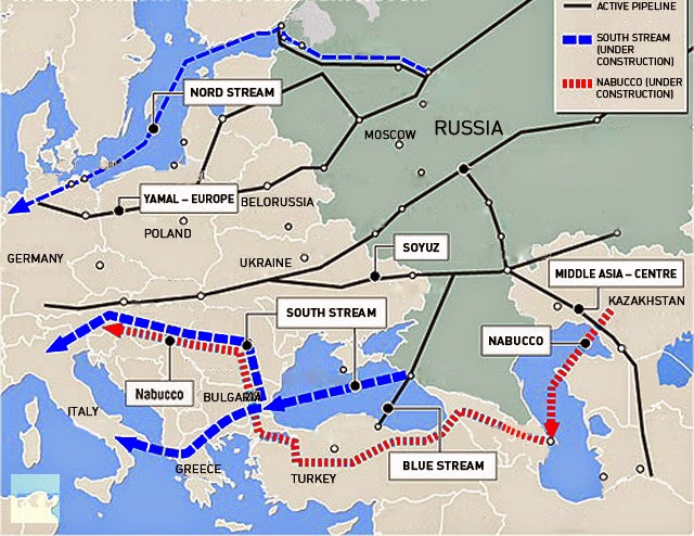  Russian and Eurasian gas pipelines to Europe: Nord and South Stream