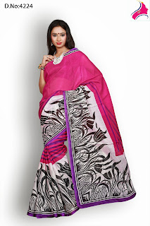 Art cotton  party wear sari-4224 
