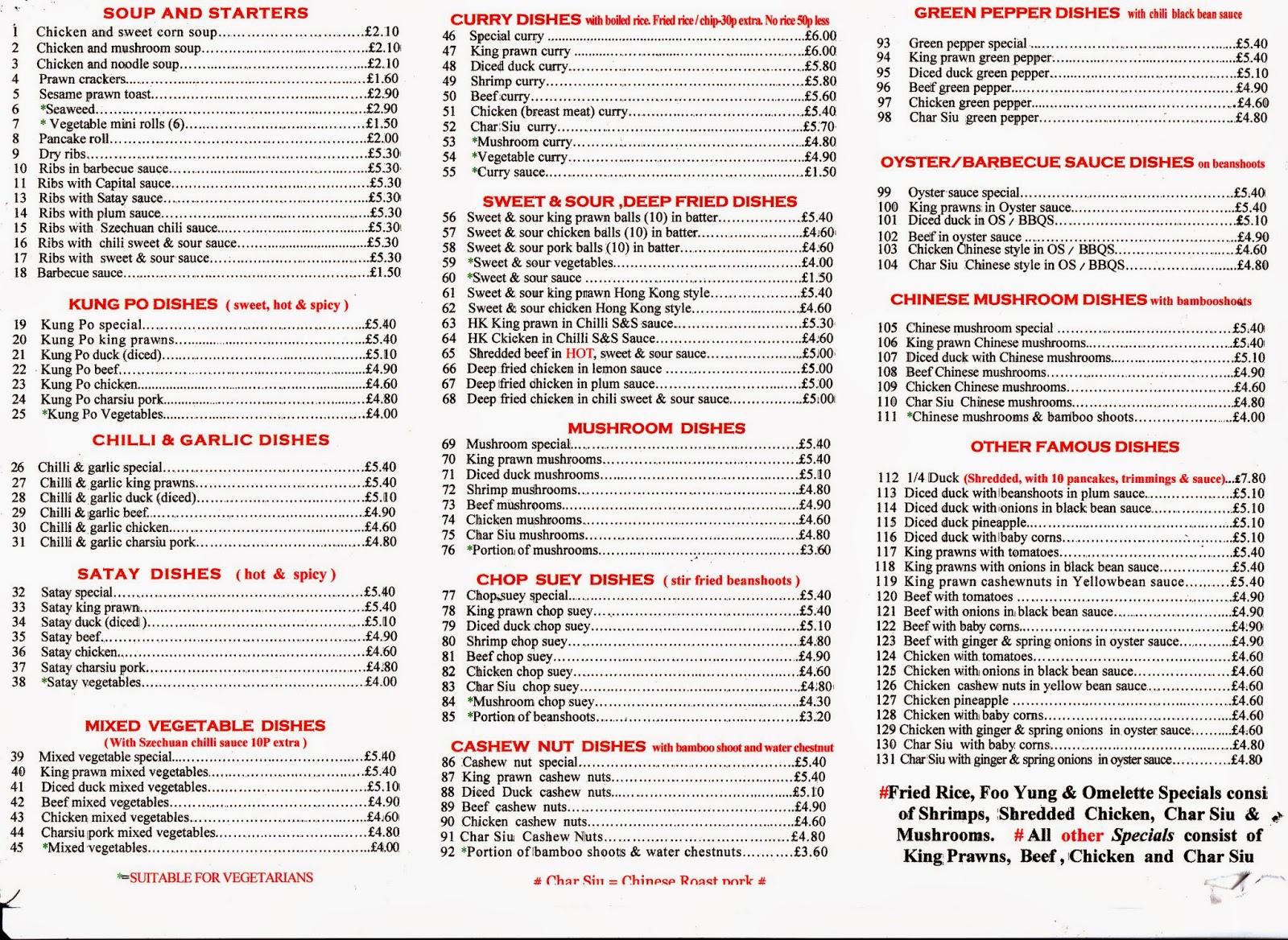 luckyhouse The Lucky House Menu