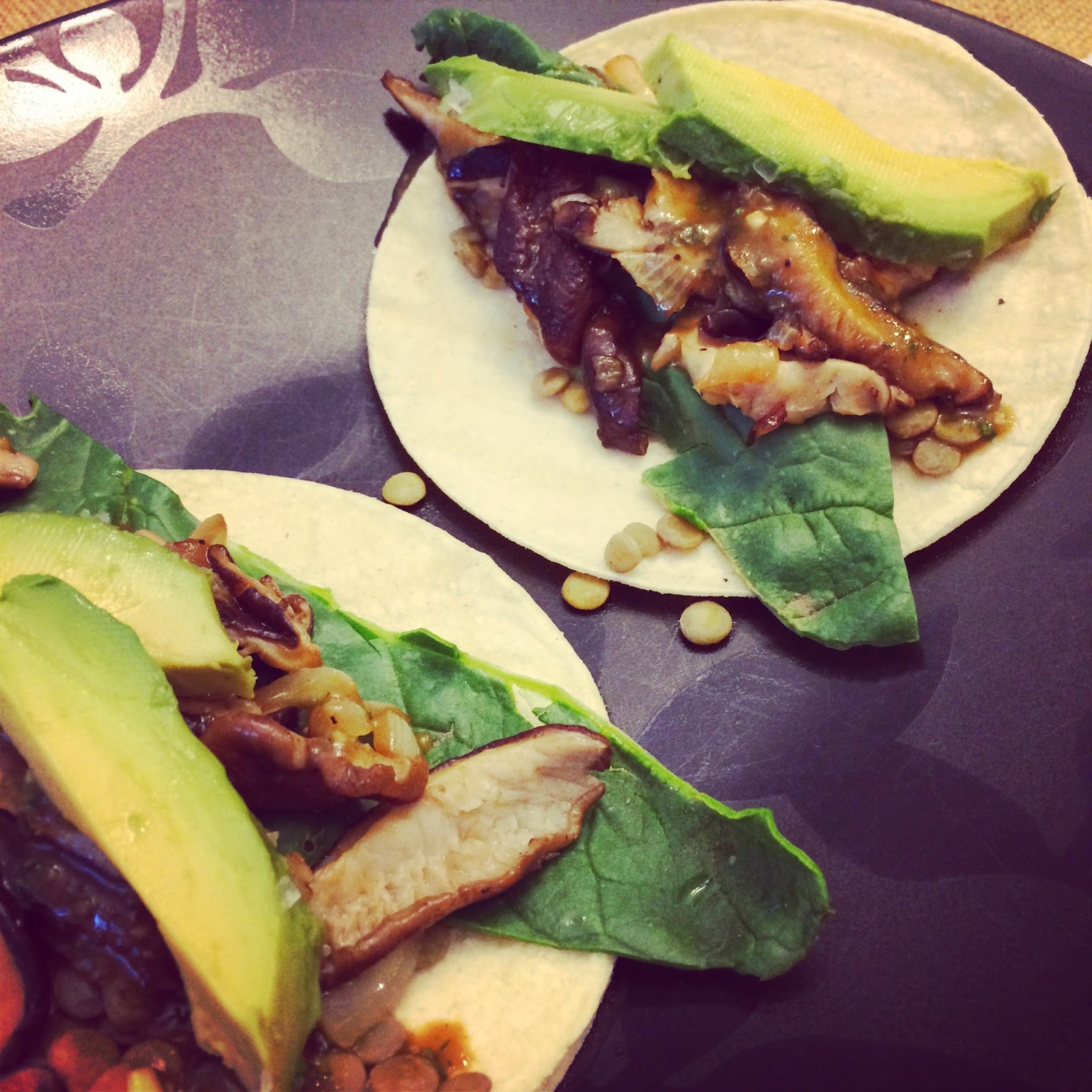 Shiitake Mushroom and Lentil Asian Tacos Okie a la Mode
