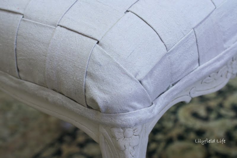Lilyfield Life DIY Woven Upholstery Tutorial on a French Chair