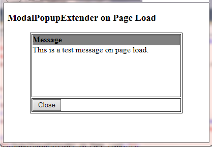 Display ModalPopupExtender on Page Load In  Using  AjaxControlToolkit, C#.Net « ,MVC,C#.Net,,Windows  Application,WPF,Javascript,jQuery,HTML,Tips and Tricks,GridView