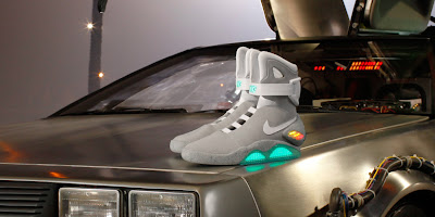 Nike Mag on DeLorean from Back To The Future II