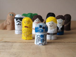 Star Wars felt finger puppets, handmade by Joanne Rich.