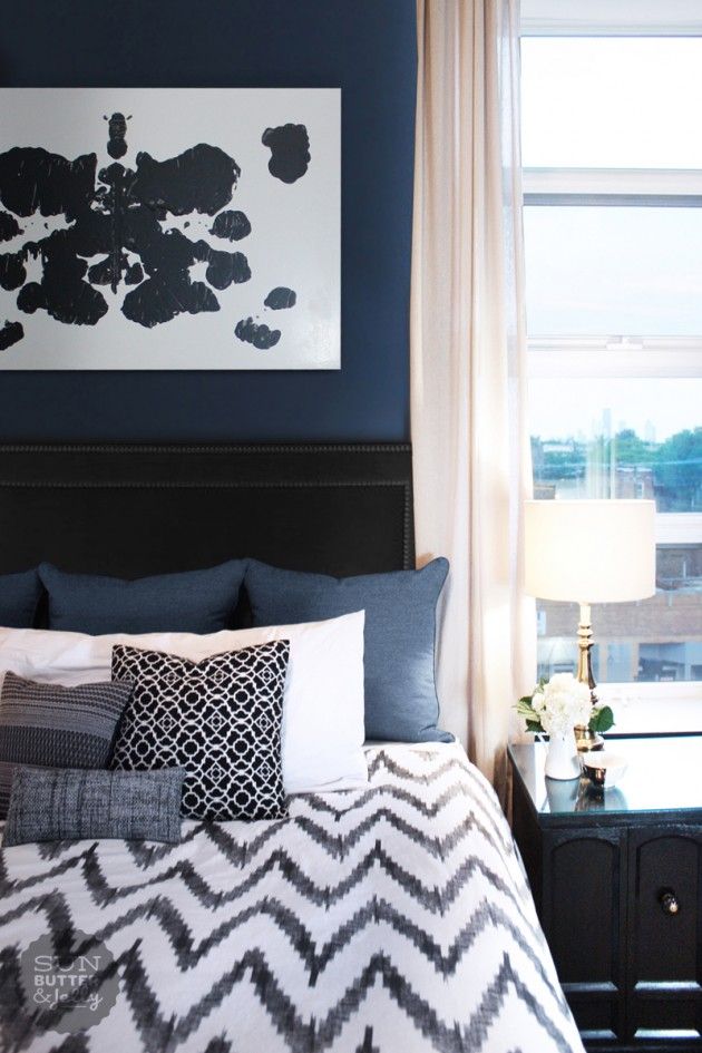 Indigo Blue walls Norse White Design Blog