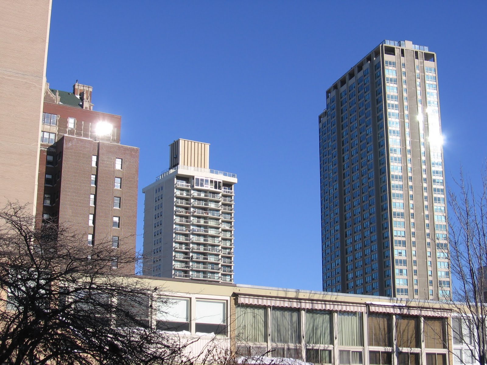 The Chicago Real Estate Local Escape winter high above East Lakeview