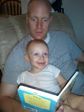 Everett reading a book with Chris