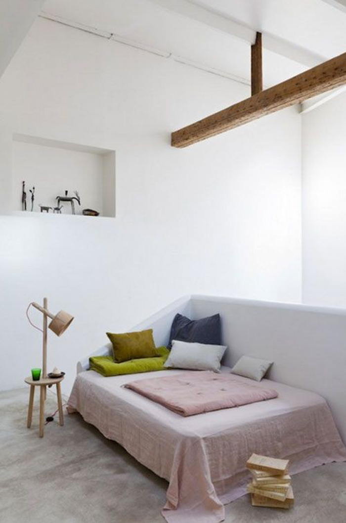 sleeping corner with linen cover and pillows sleeping corner with linen cover and pillows