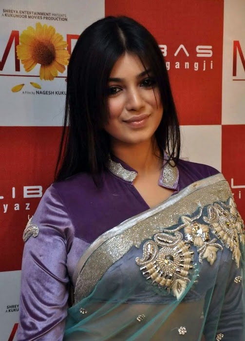 Bollywood actress Ayesha takia new sexy photos in transparent Saree at MOD movie premier gallery pictures