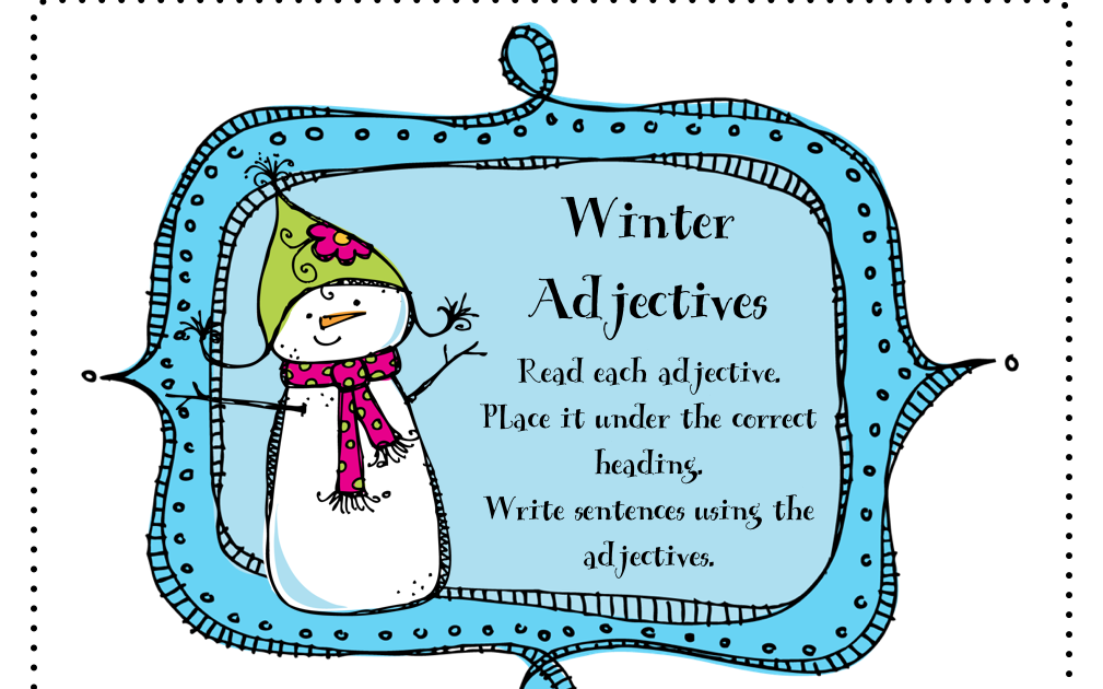 Pitner's Potpourri Winter Adjectives Freebie