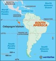 World Atlas Map Showing Location of Galapagos Islands