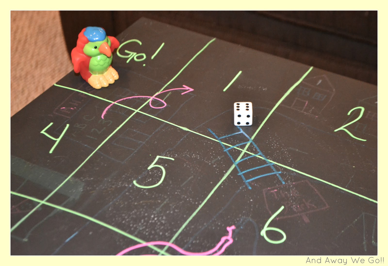 and away we go! Chalkboard table games...