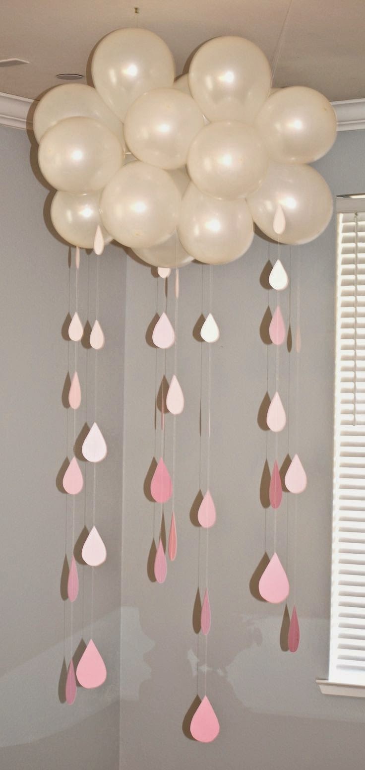decoración con globos para baby shower
