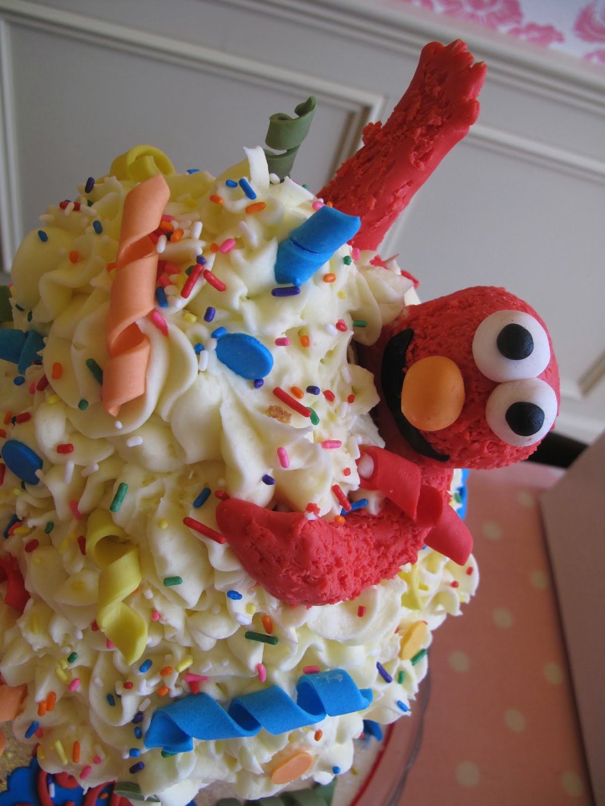 Candy Cupcake Elmo Themed Giant Cupcake
