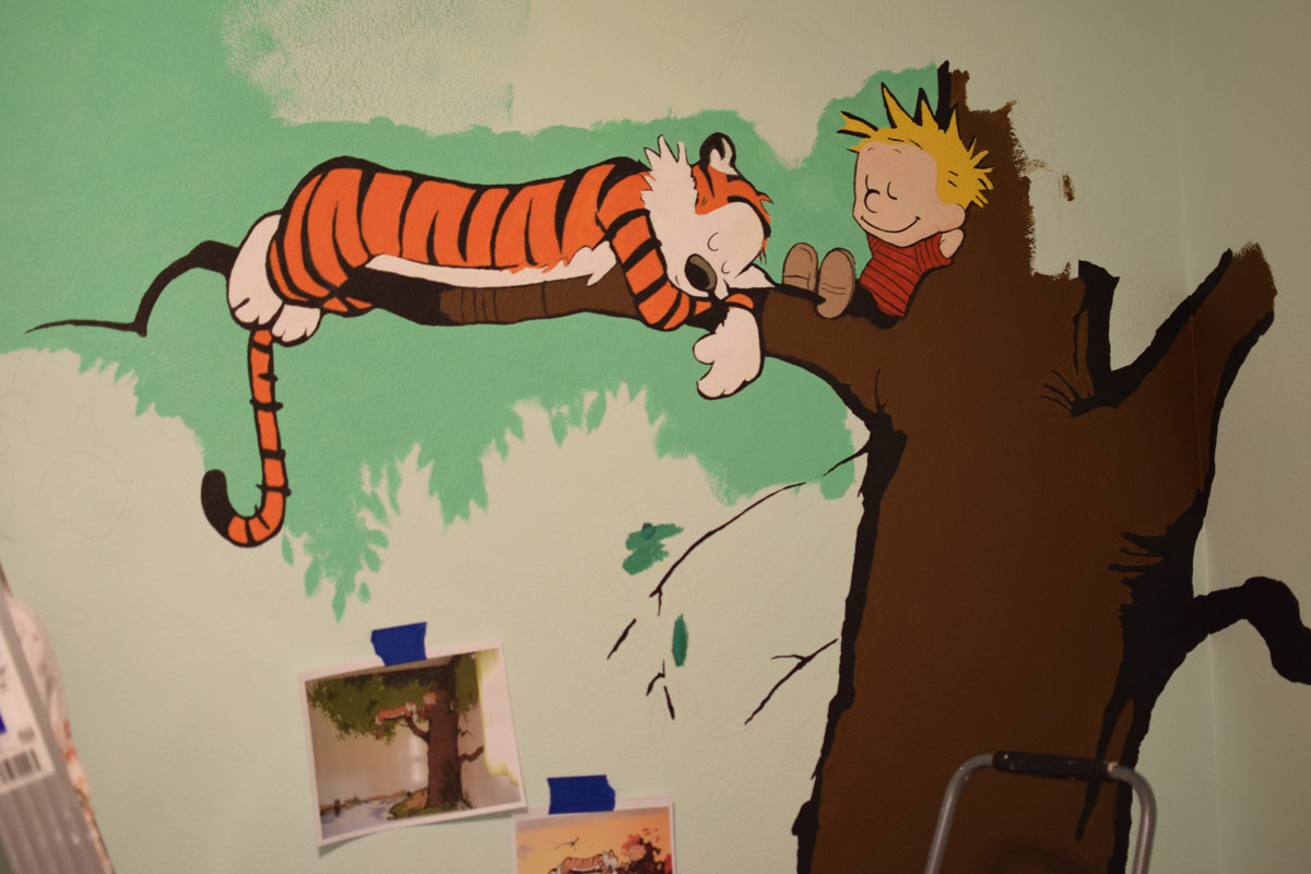 Calvin and Hobbes Nursery Mural