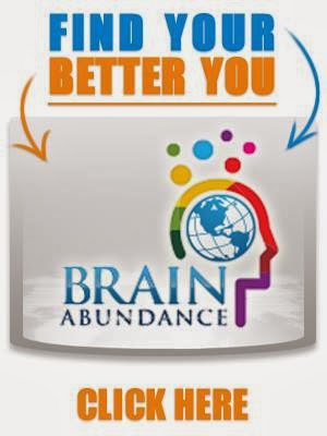 Brain Abundance logo on brown button background with words. Find Your Better You Now, Click Here
