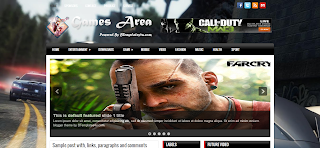 Games Area Blogger Template Design For Game Related Blogger Blog's. Its 2 Column Blogger theme With 2 Right Sidebar