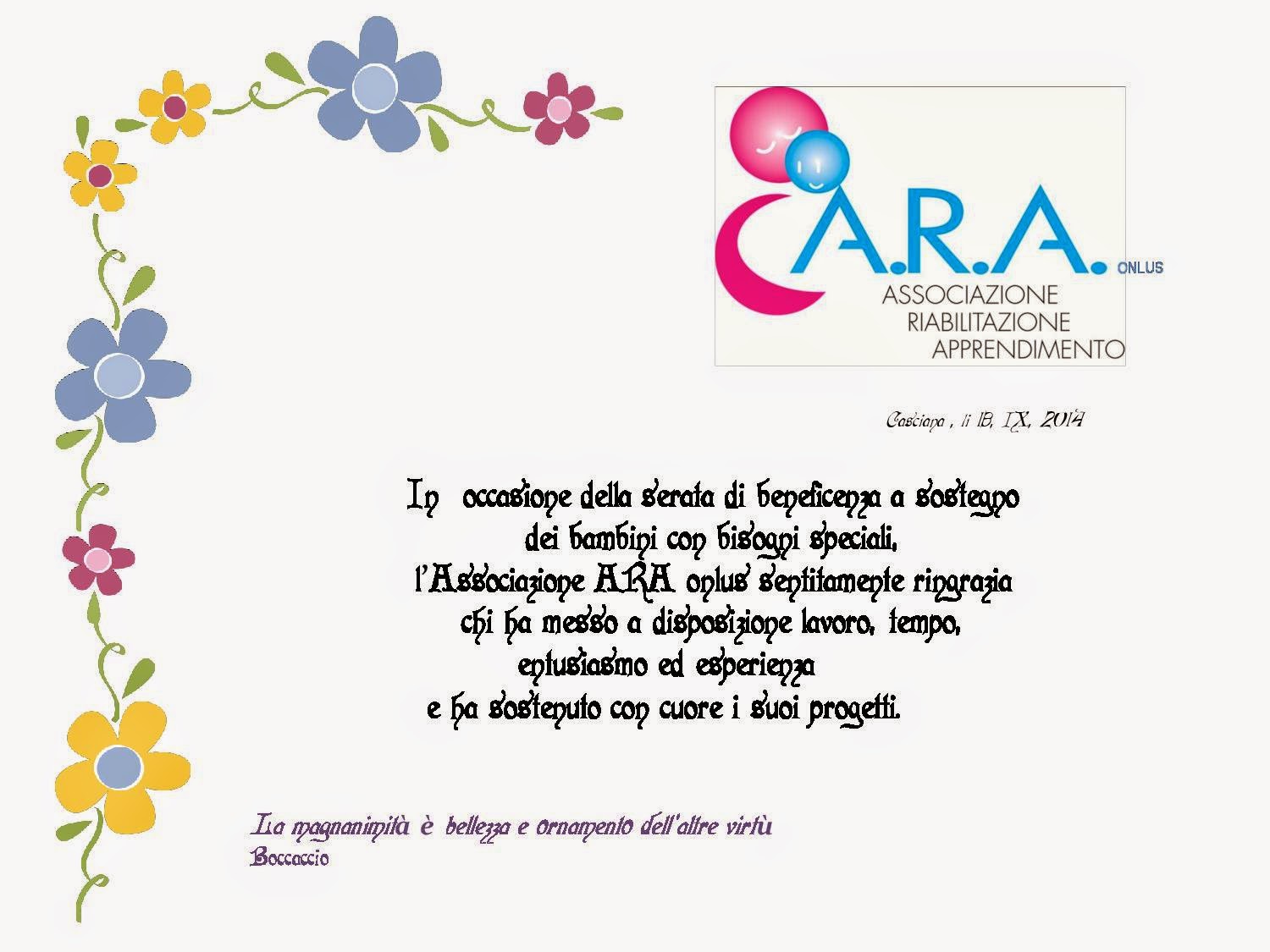 A R A Onlus Pizzata Di Beneficenza A Casciana