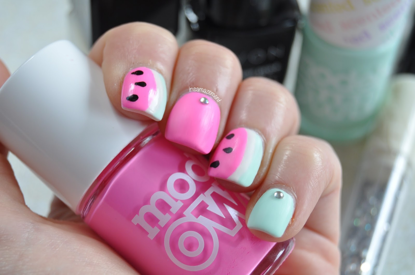9. Watermelon French Tip Nail Design Tutorial - wide 5