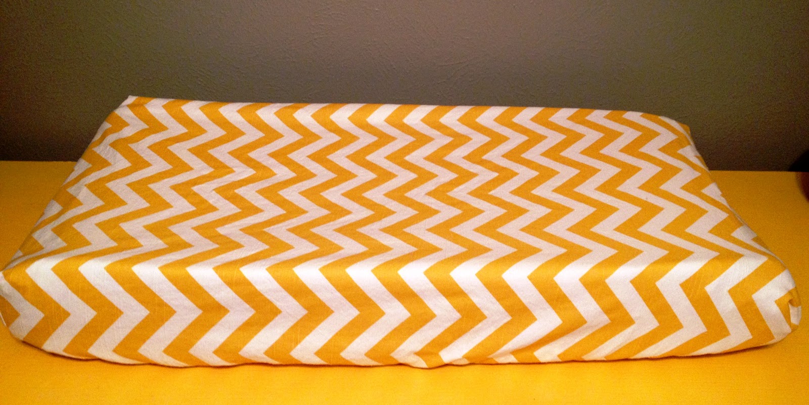 Sally Craft Yellow Chevron Changing Pad Cover