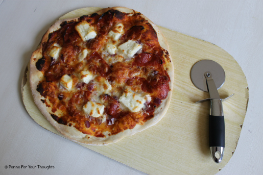 Chorizo, Halloumi and Red Onion Pizza Recipe