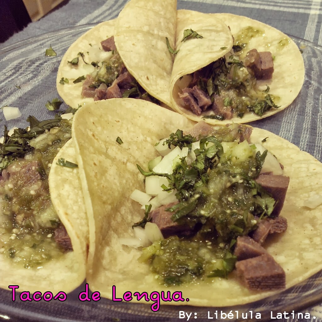 Una Mexicana en USA De lengua me como un taco, Receta.