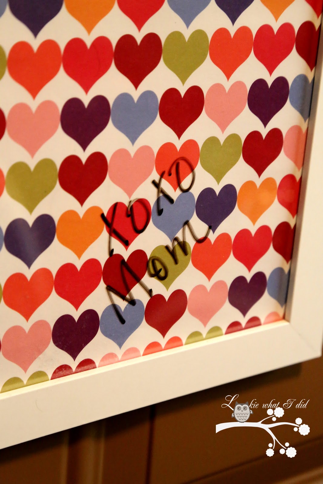 Lookie What I Did Valentine's Day Dry Erase Board
