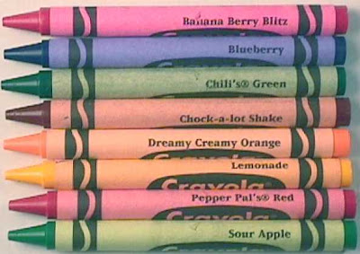 Rare and Not Rare:  A Visual look at Crayola crayon color names you probably haven't seen