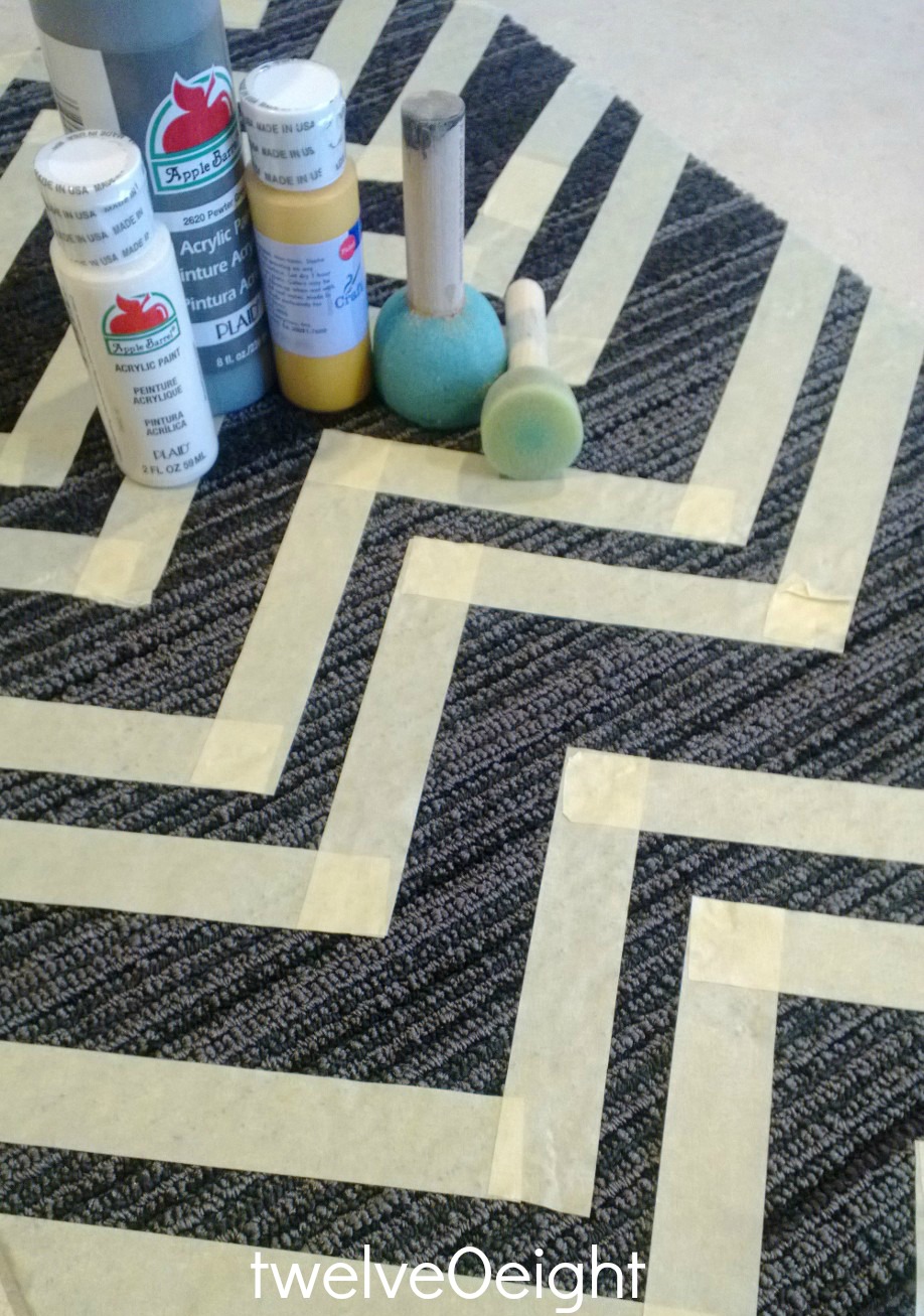 DIY Painted Chevron Rug