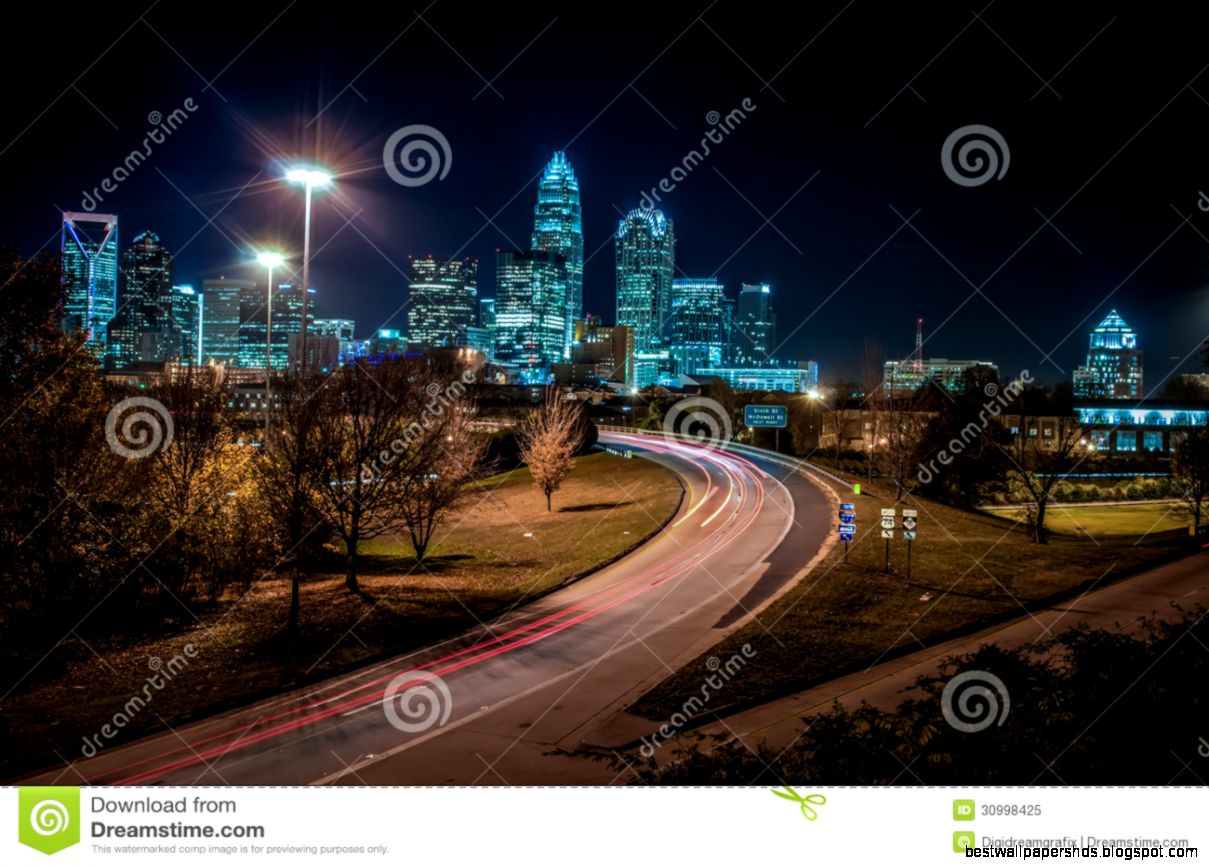 Charlotte City Skyline Night Charlotte City Skyline Night