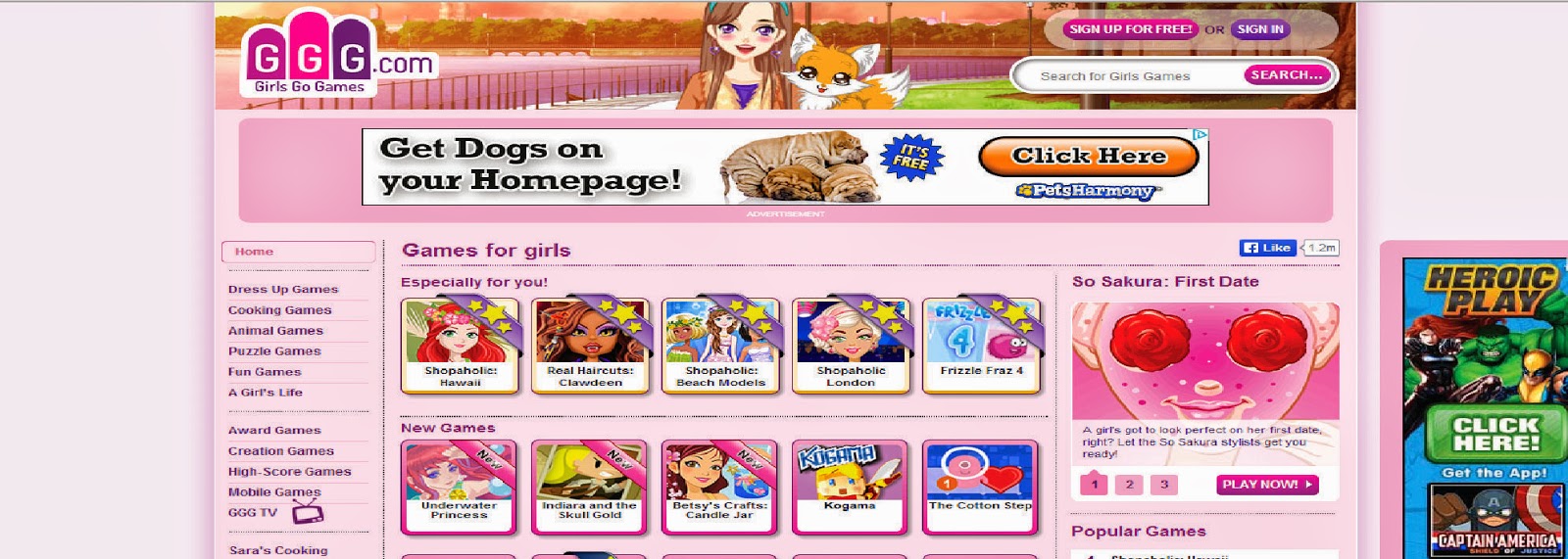 What are some dress-up games that Girls Go Games offers?